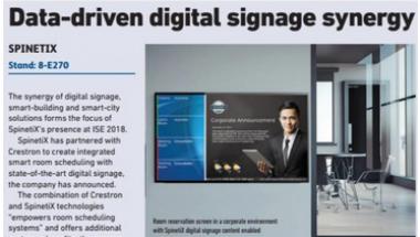 ISE daily printed ad spinetix crestron partnership february 2018