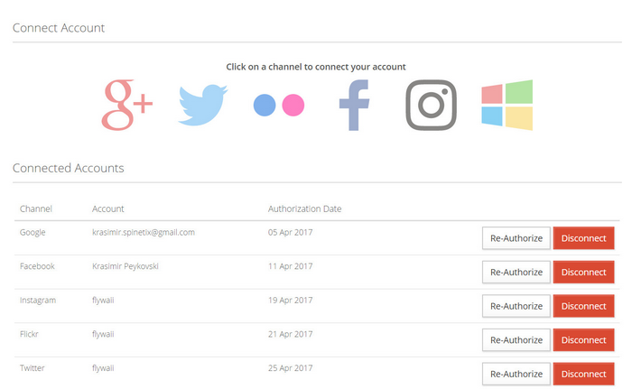 authorize social media accounts in spinetix cockpit