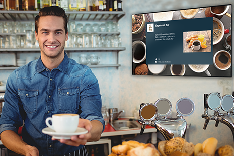 elementi facebook widgets used at a coffee shop