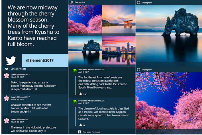 elementi social media widgets for digital signage screens