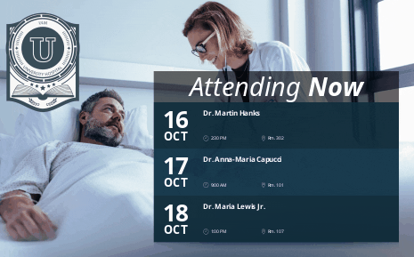 digital signage calendar widget used in hospital context