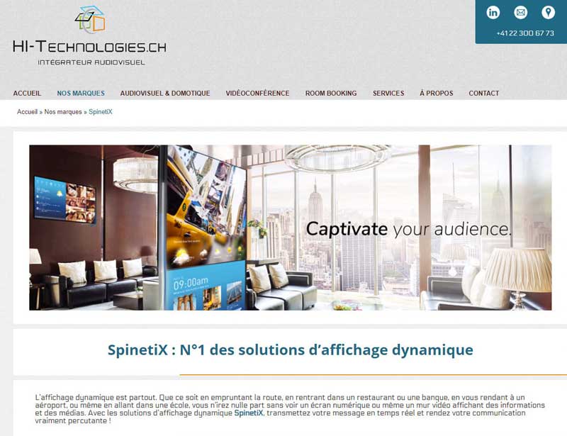 spinetix web kit on hi-technologies website