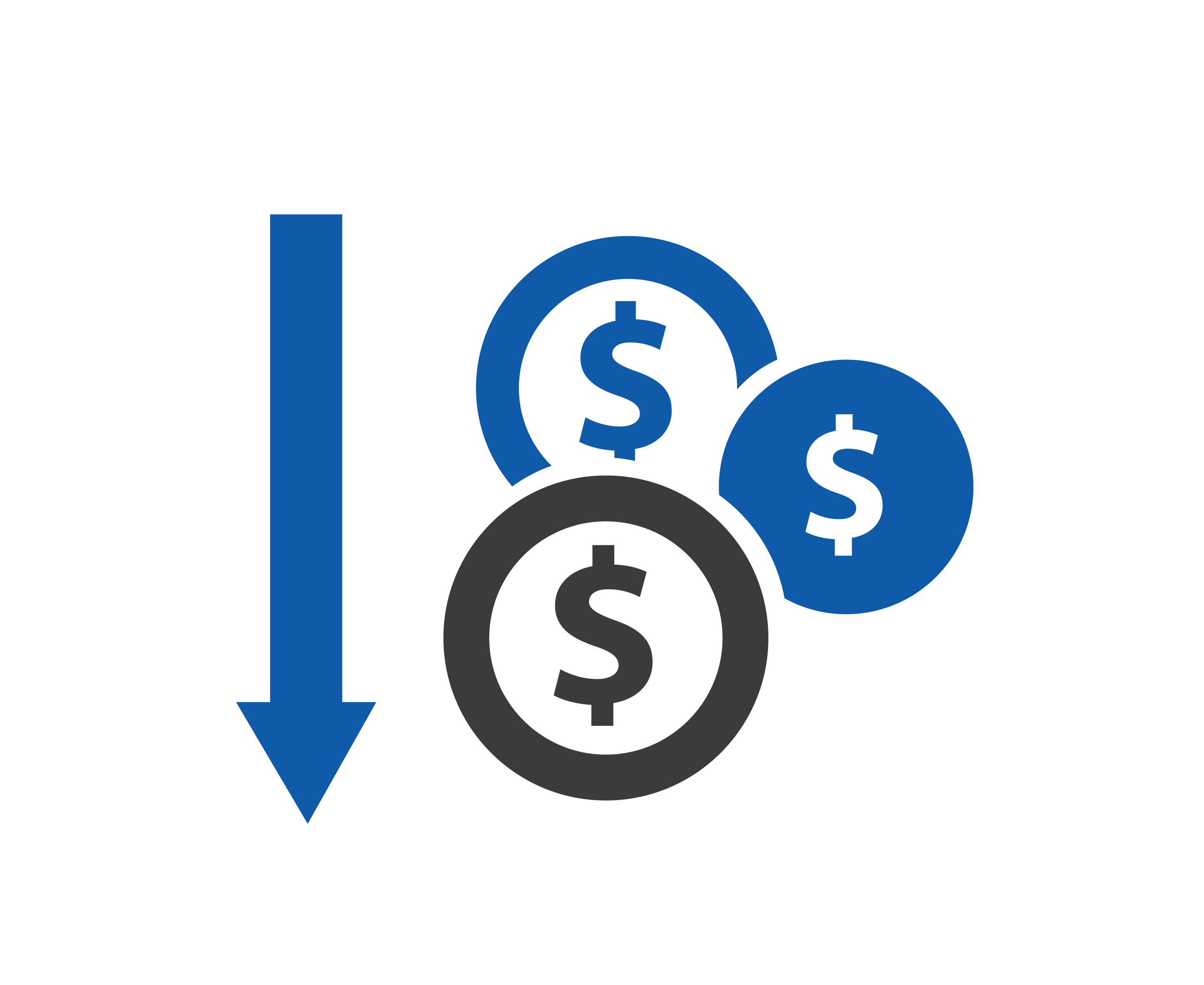 icon showing reduction of costs from digital signage