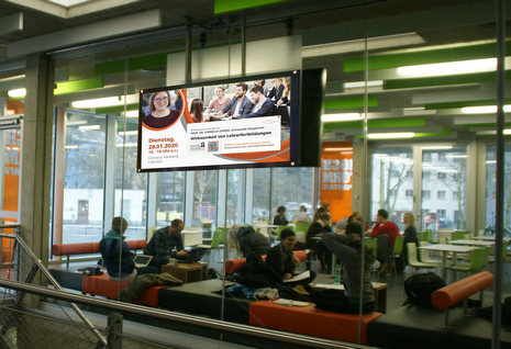 digital display at a university in an educational setting