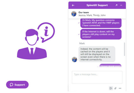 spinetix live chat