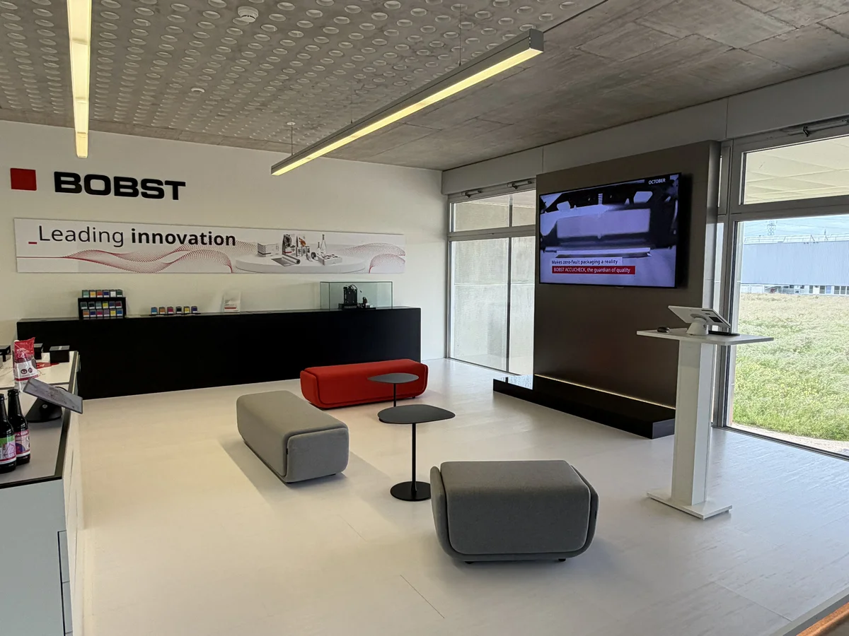 the BOBST employee restaurant with SpinetiX menu boards
