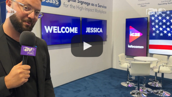q-sys integration at infocomm 2025 spinetix booth