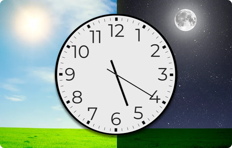 horloge et heure de la journée