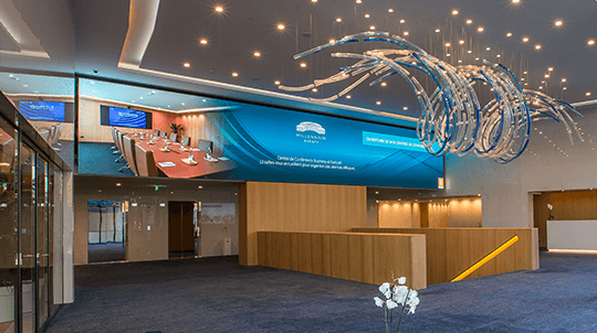 spinetix success story in a corporate office building