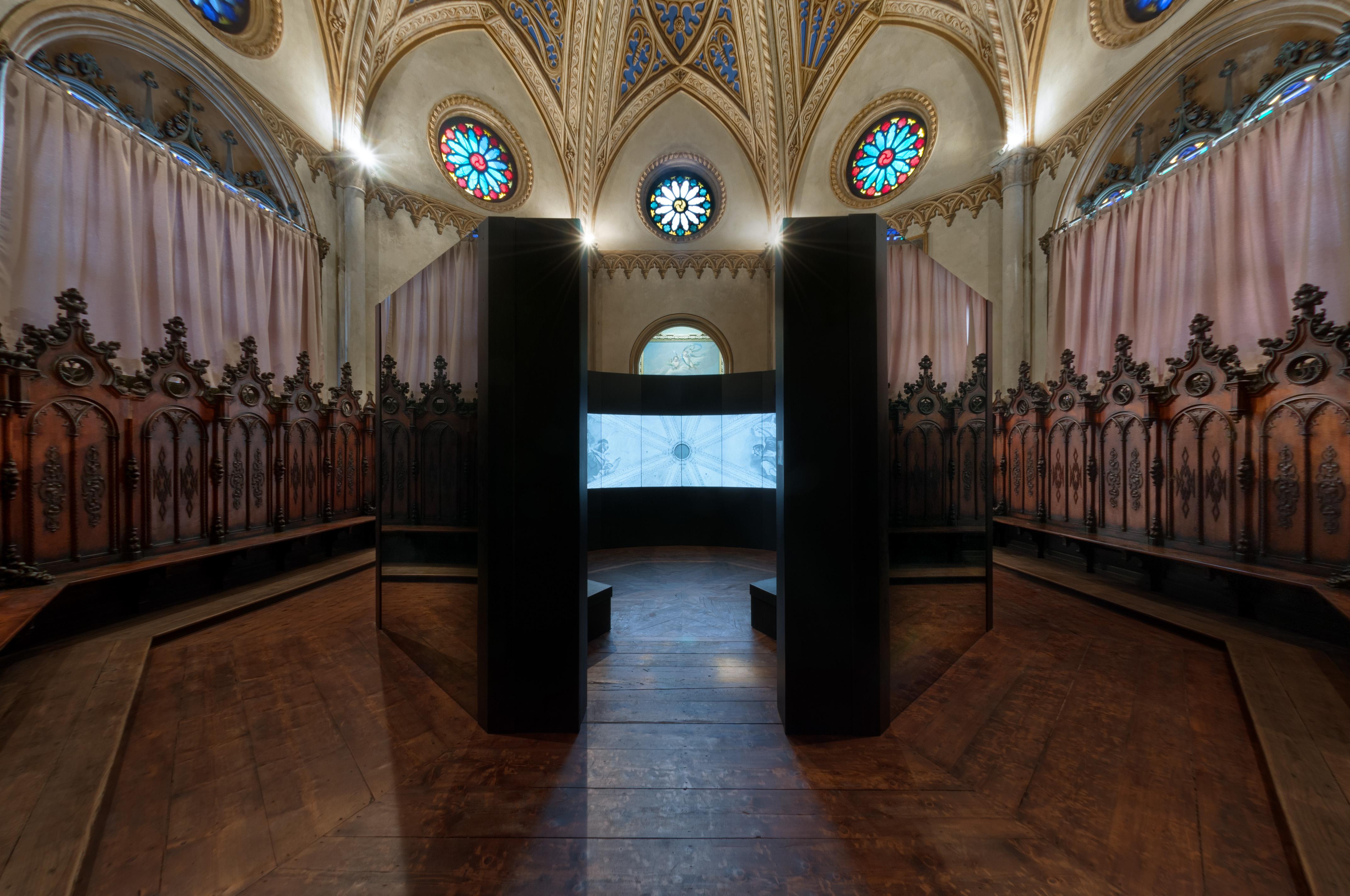 guercino exchibition in piacenca cathedral italy made possible by spinetix