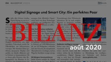 spinetix smartcity signage in bilanz magazine edition