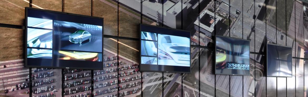 Mercedes production site lobby.