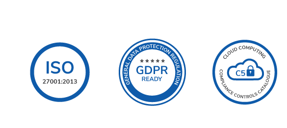 iso, gdpr, and c5 seals of quality