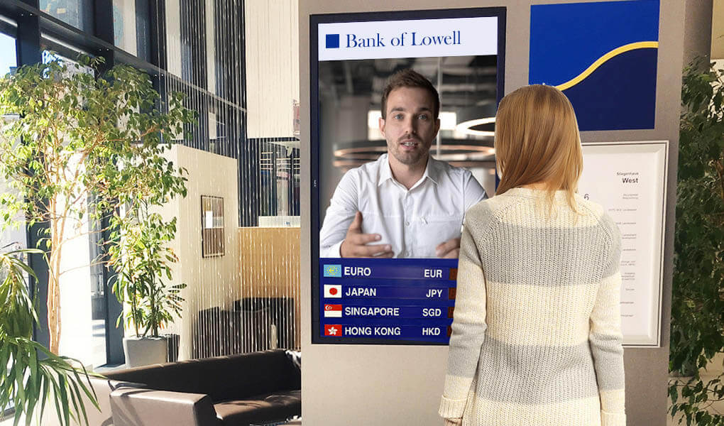 live-agent video calling for customer support at a bank branch