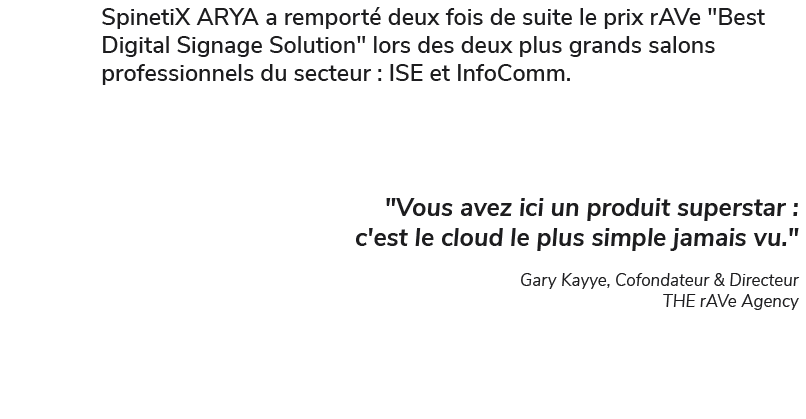 spinetix arya meilleure solution cloud infocomm par rave