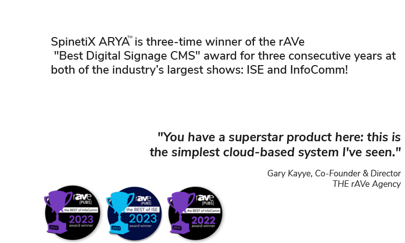 spinetix arya award