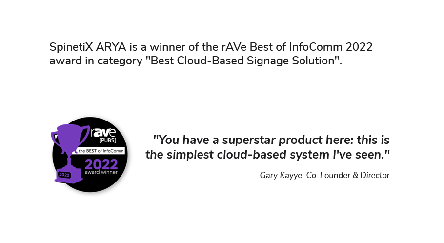 spinetix arya award